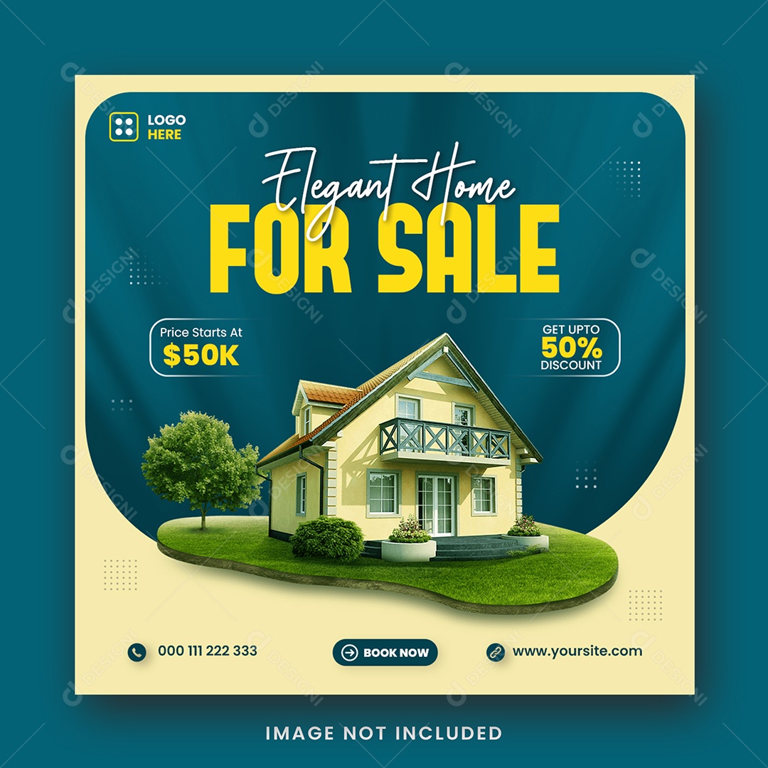 Imobiliária Casa Elegante Social Media PSD Editável
