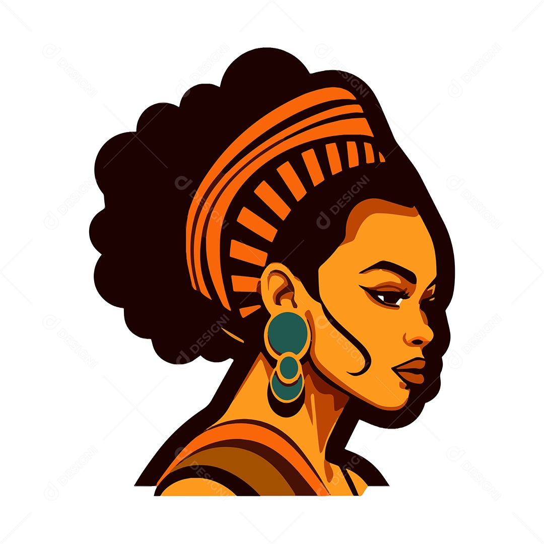 Mulher Africana Ilustração Vetor EPS