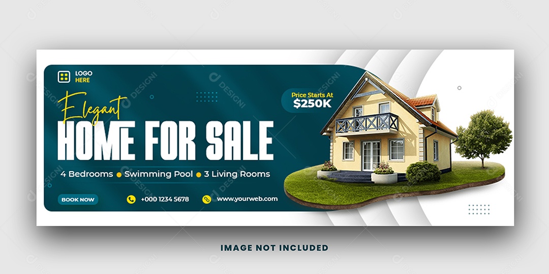 Banner Imobiliária Casa Elegante Social Media PSD Editável