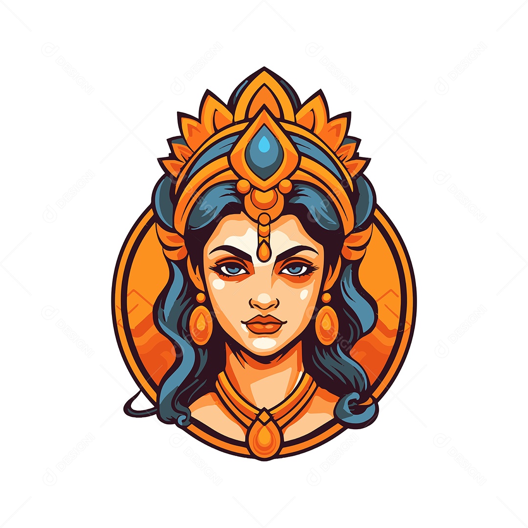 Mulher Indiana Ilustração Vetor EPS