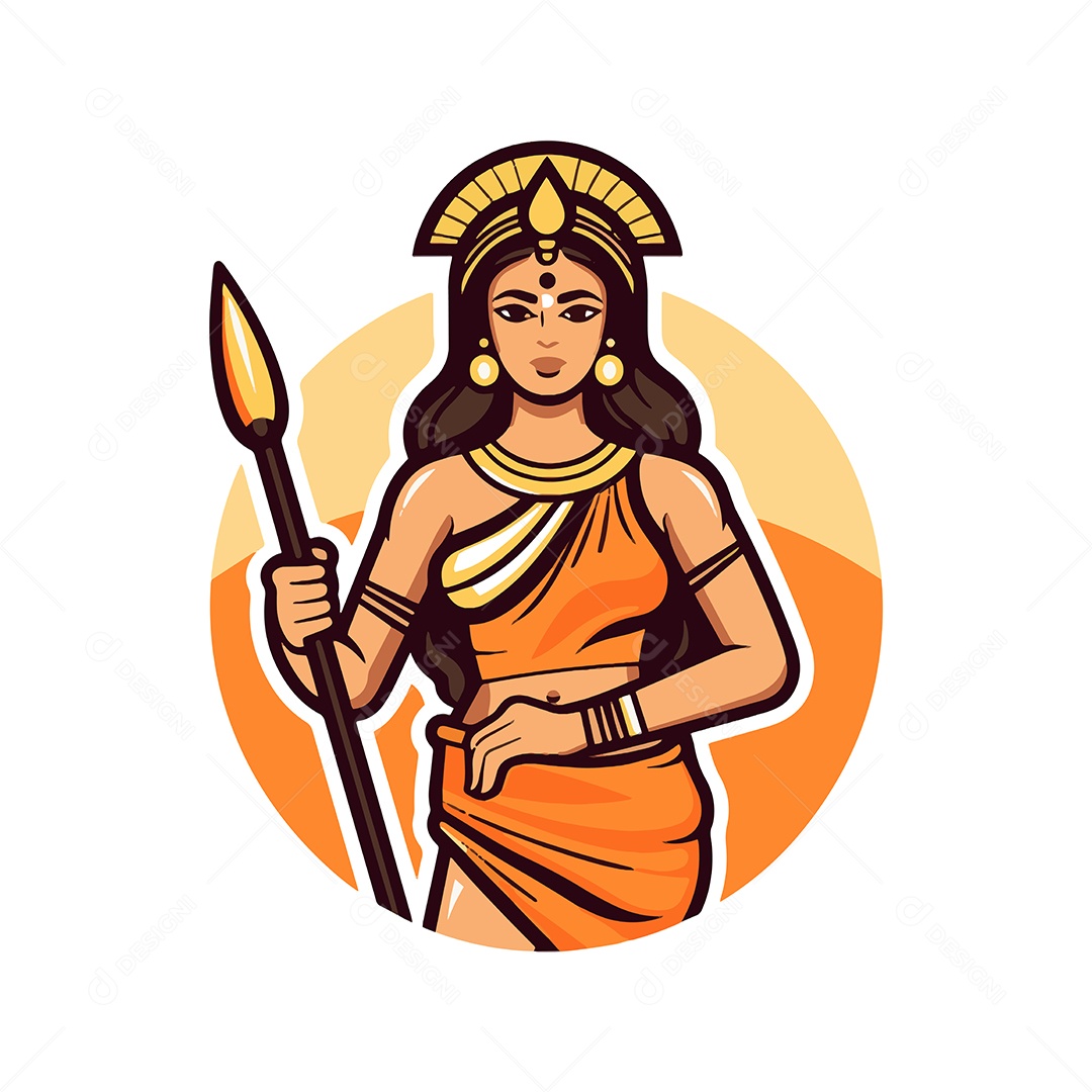 Antiga Mulher Hindu Ilustração Vetor EPS