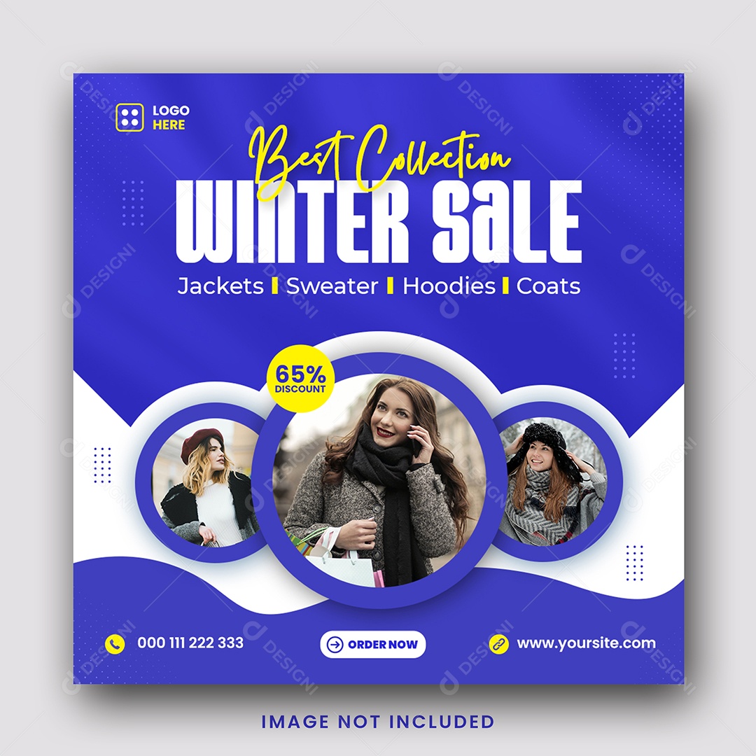 Coleção de Inverno Loja de Roupas Social Media PSD Editável