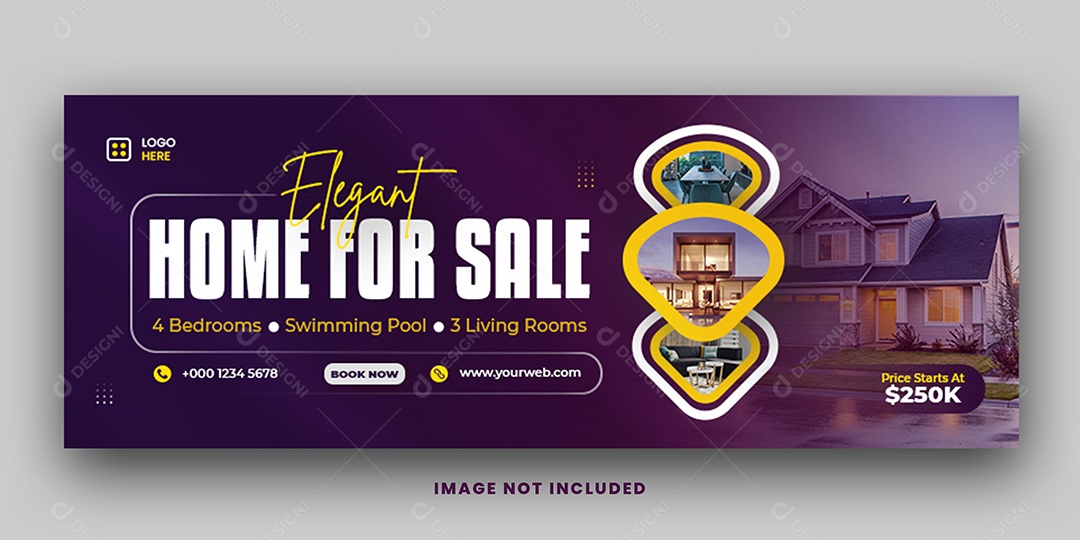 Banner Imobiliária Casa Elegante Social Media PSD Editável