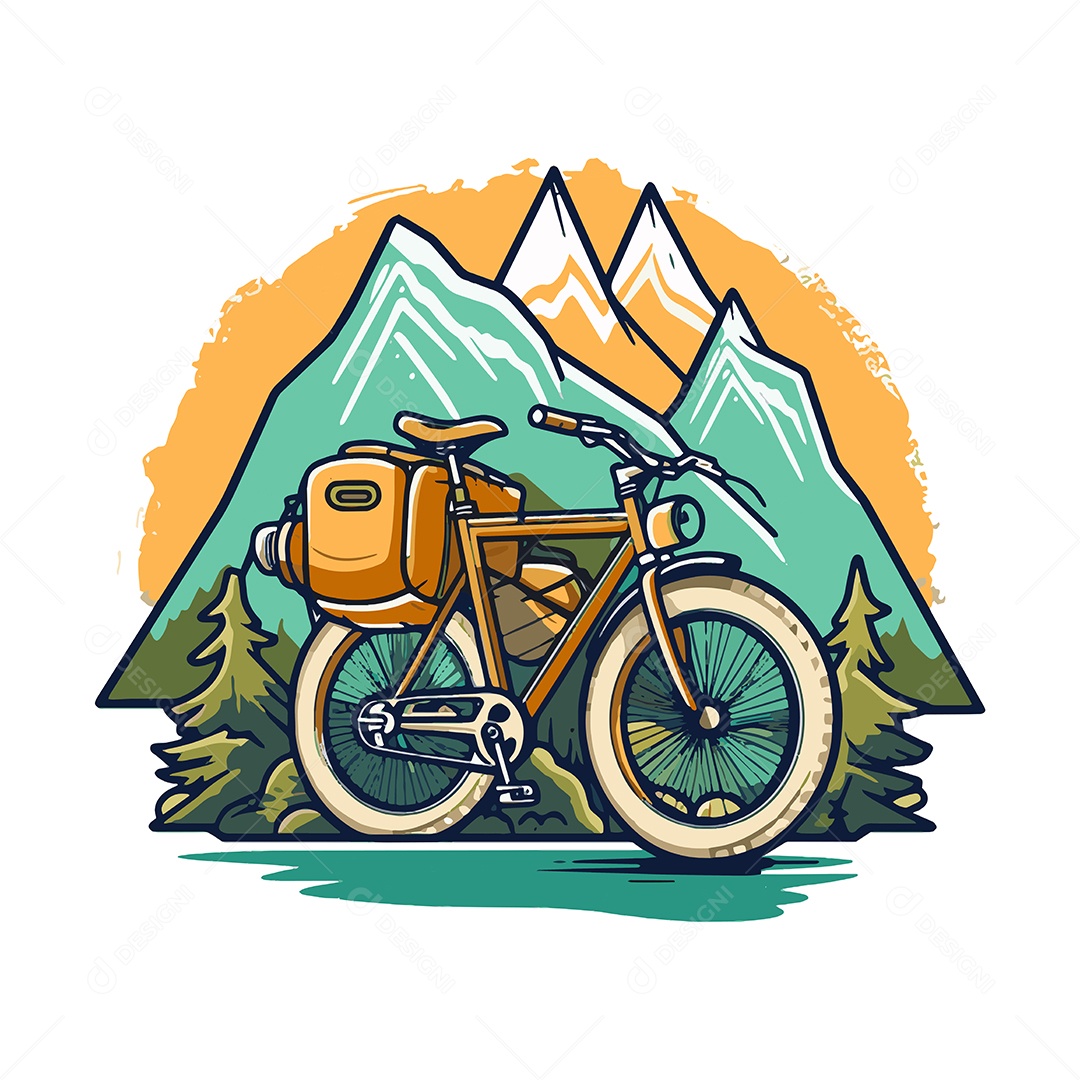 Ciclismo Ilustração Vetor EPS