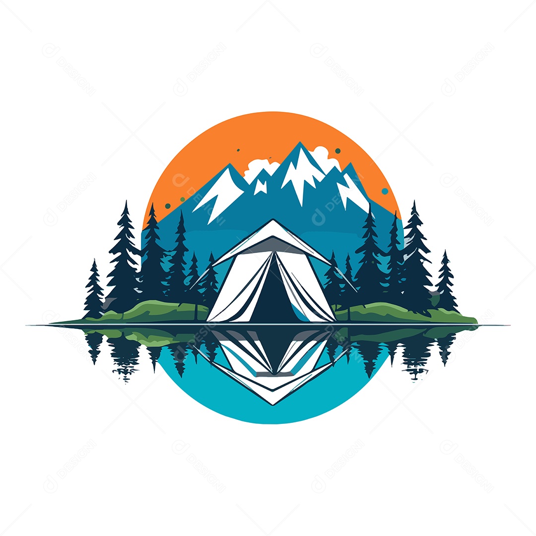 Acampamento Ilustração Vetor EPS