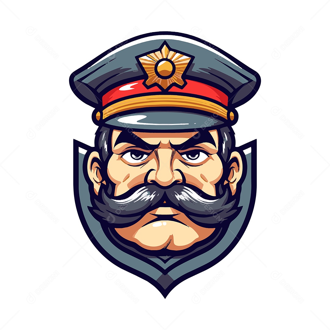 Capitão Mascote Ilustração Vetor EPS