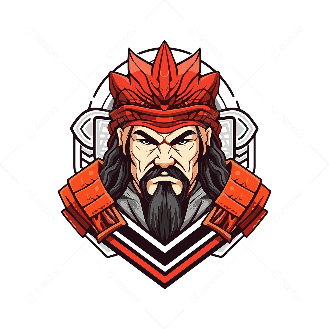 Soldado Antigo Chinês Ilustração Vetor EPS