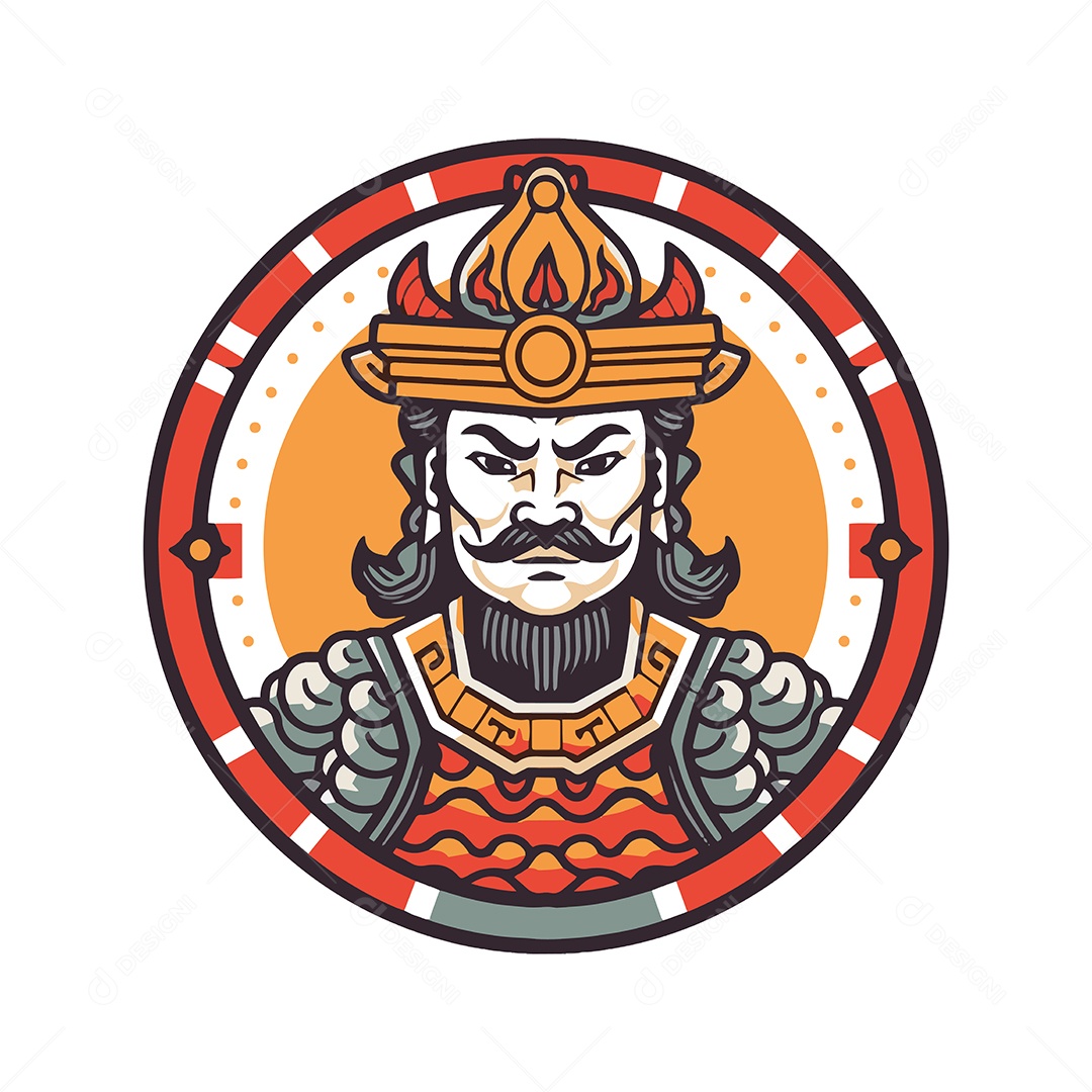 Soldado Antigo Chinês Ilustração Vetor EPS