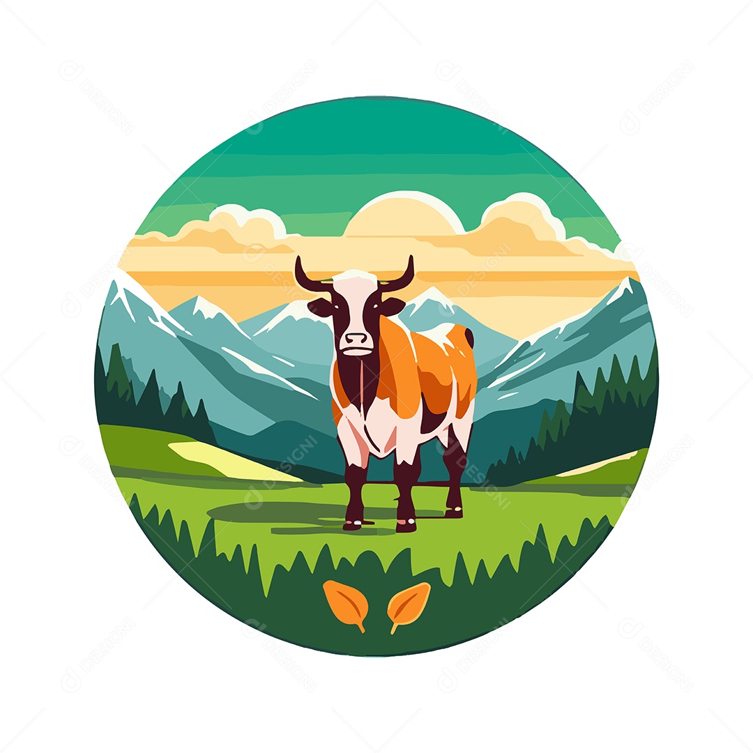 Vaca Ilustração Vetor EPS