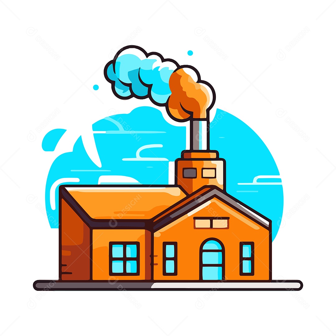 Fabrica Ilustração Vetor EPS