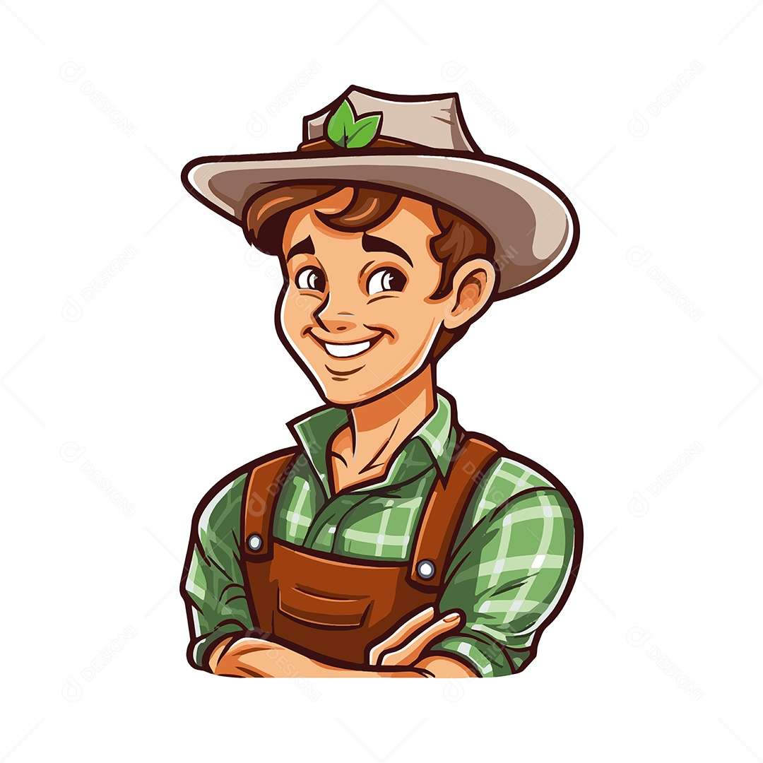 Fazendeiro Ilustração Vetor EPS