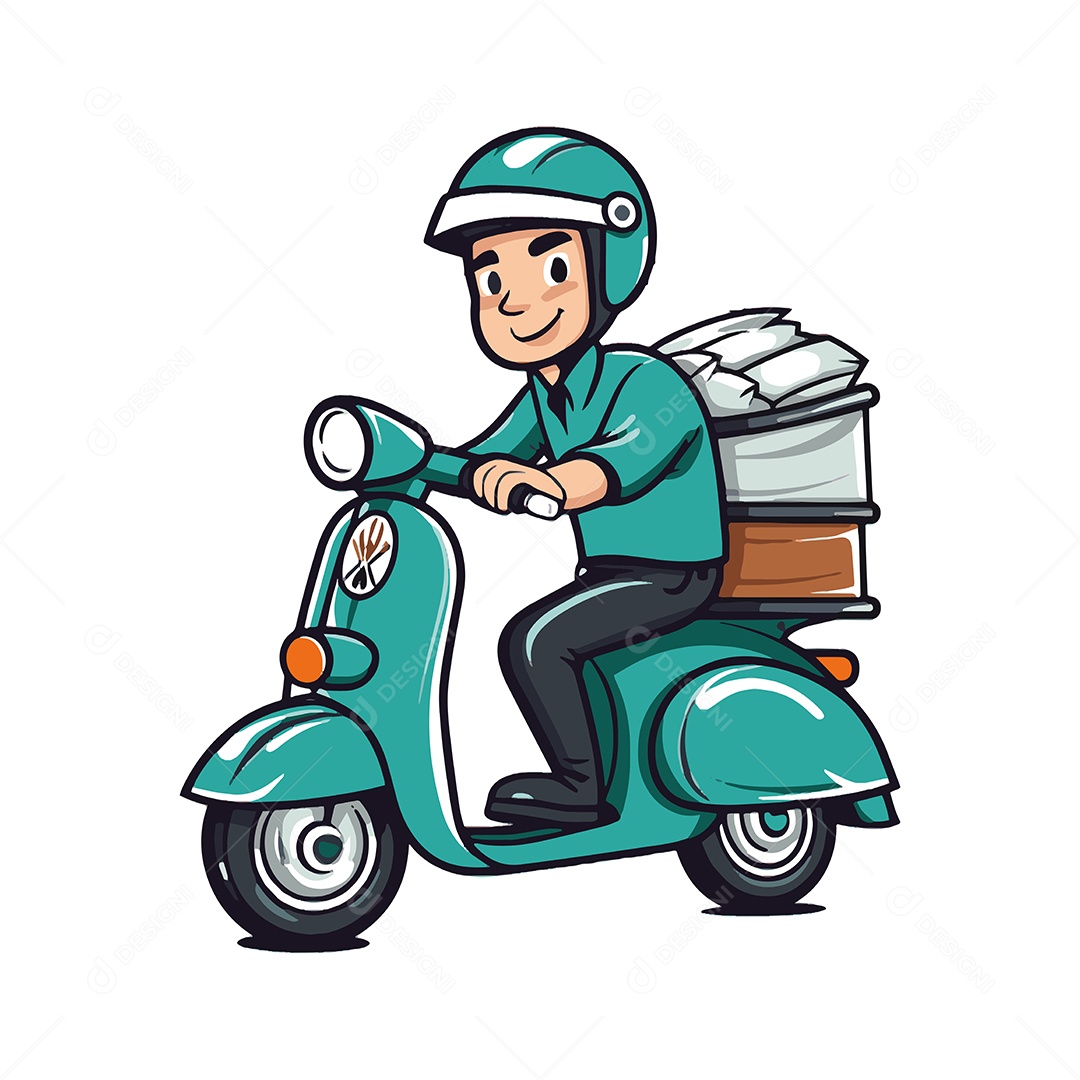 Entregador Ilustração Vetor EPS