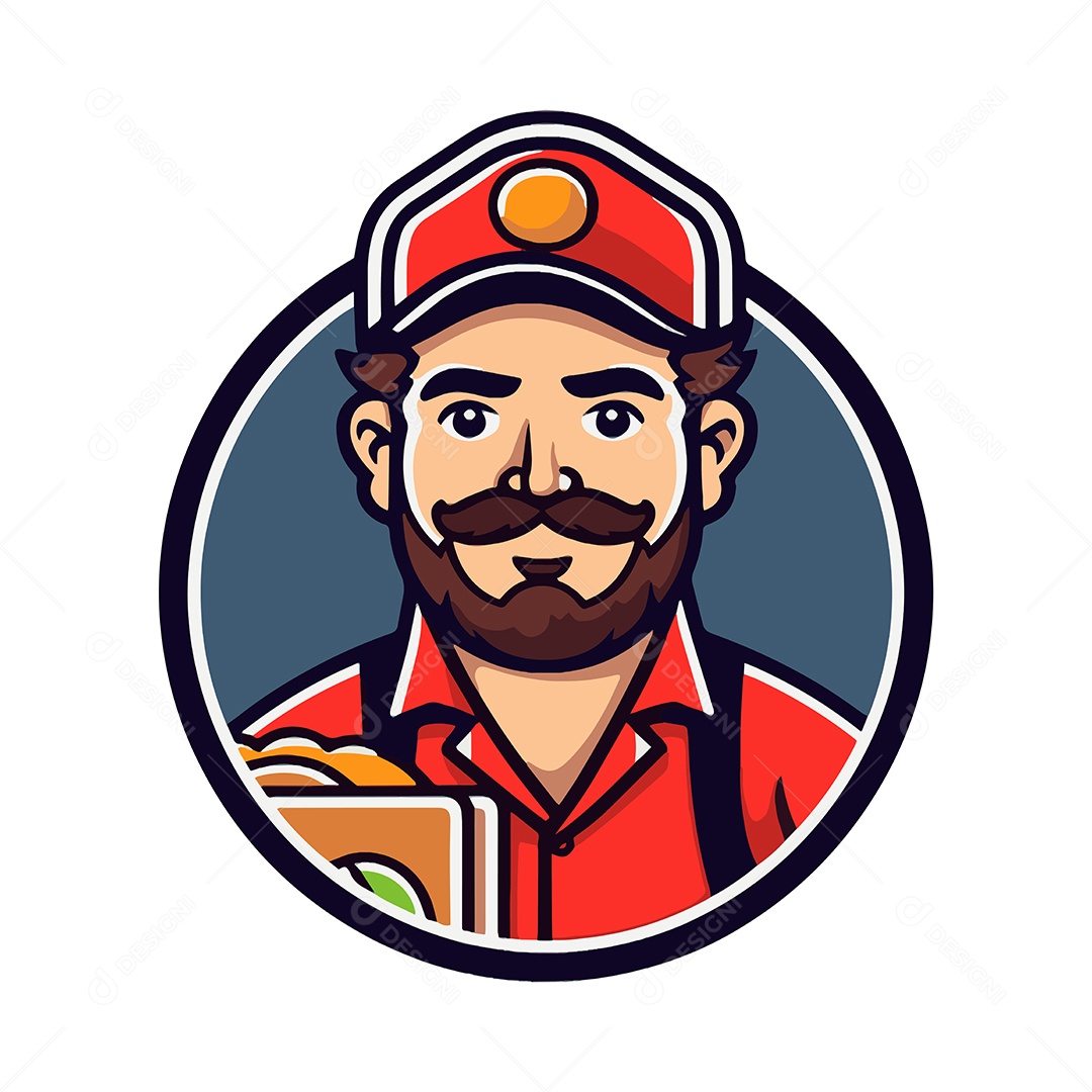 Entregador de Comida Ilustração Vetor EPS