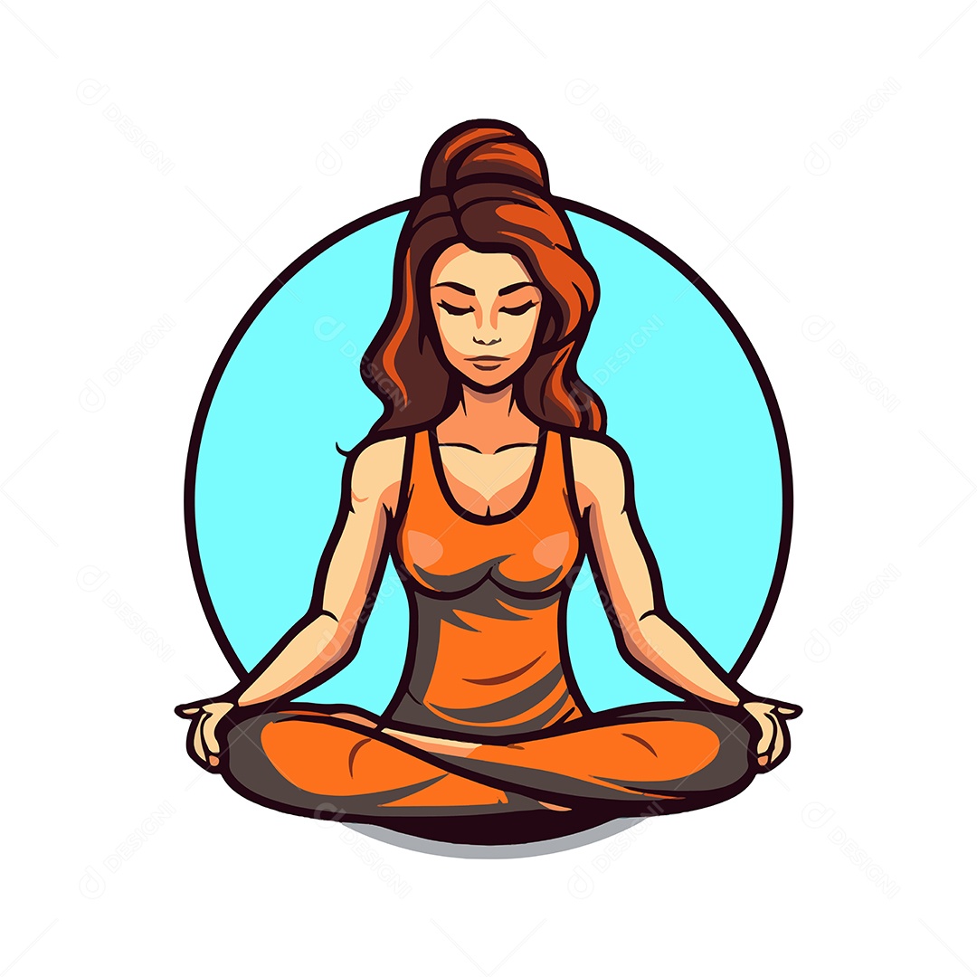 Garota Fazendo Ioga Ilustração Vetor EPS