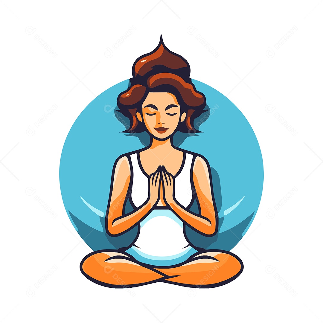 Garota Fazendo Ioga Ilustração Vetor EPS