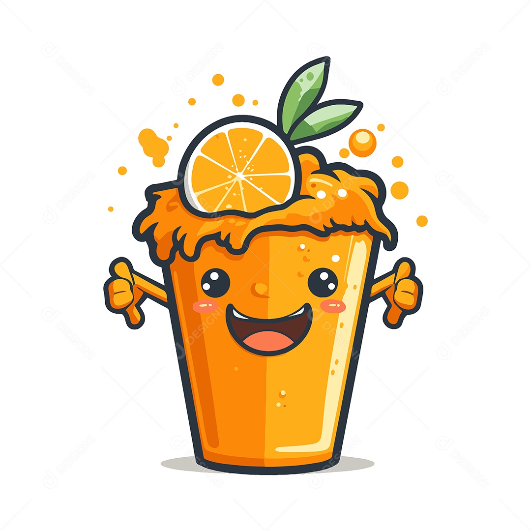 Suco Personagem Ilustração Vetor EPS