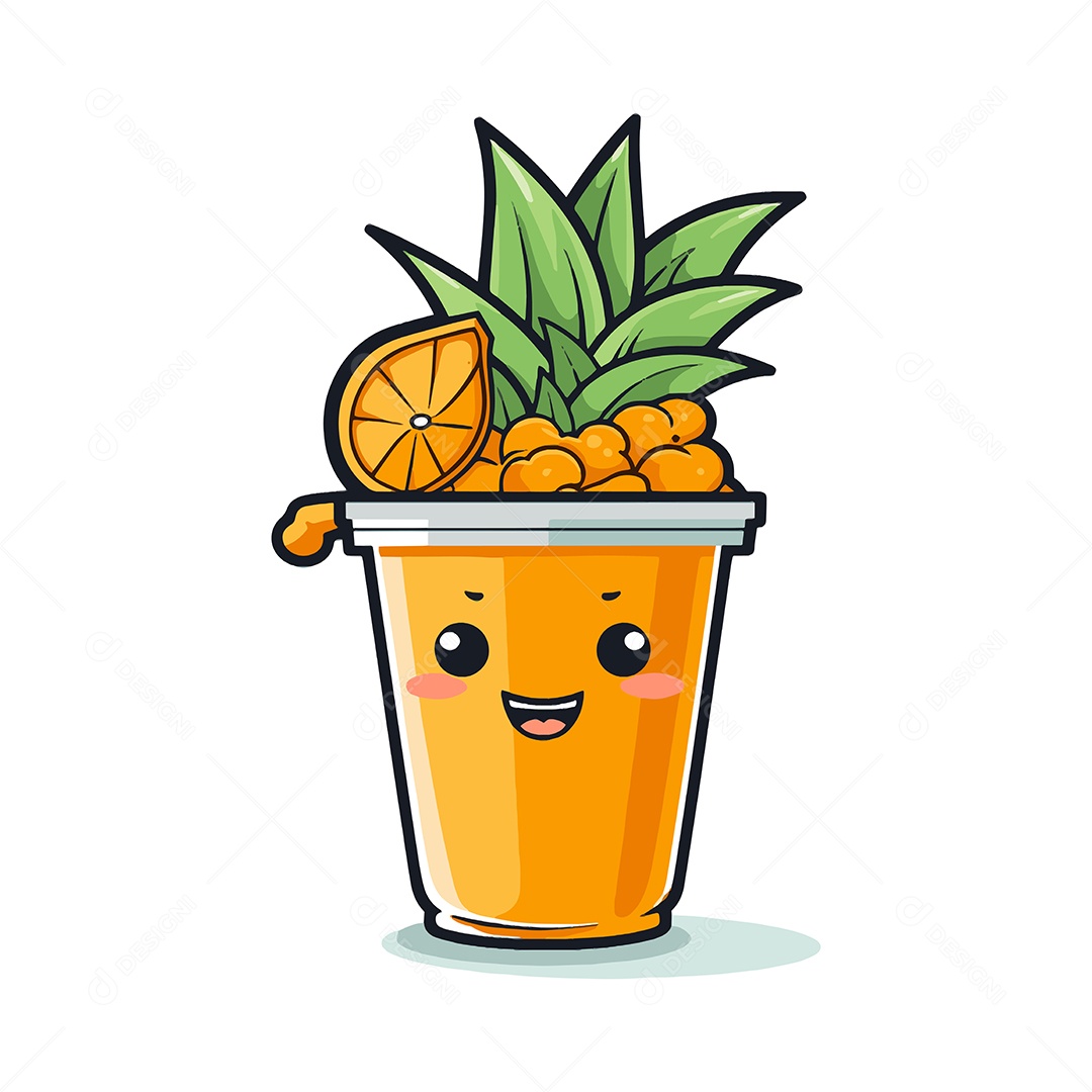 Suco Personagem Ilustração Vetor EPS