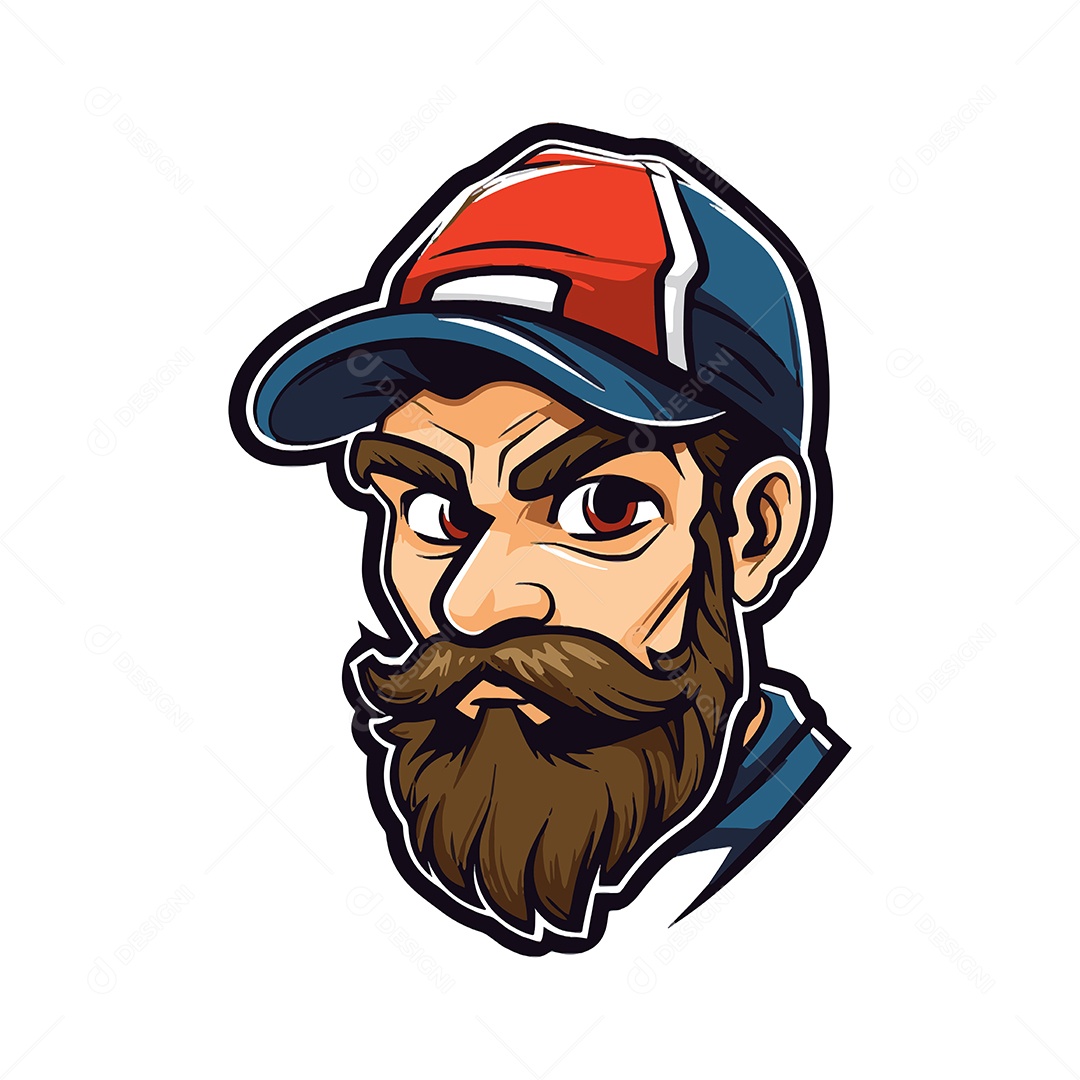 Homem de Barba Ilustração Vetor EPS