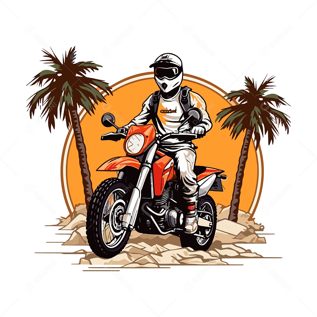 Motoqueiro Ilustração Vetor EPS