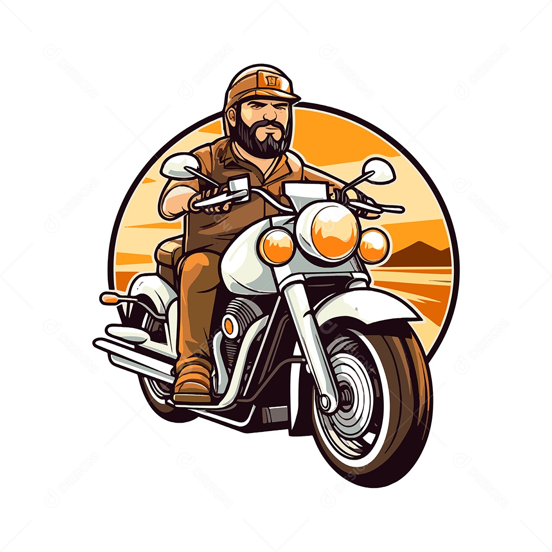Motoqueiro Ilustração Vetor EPS