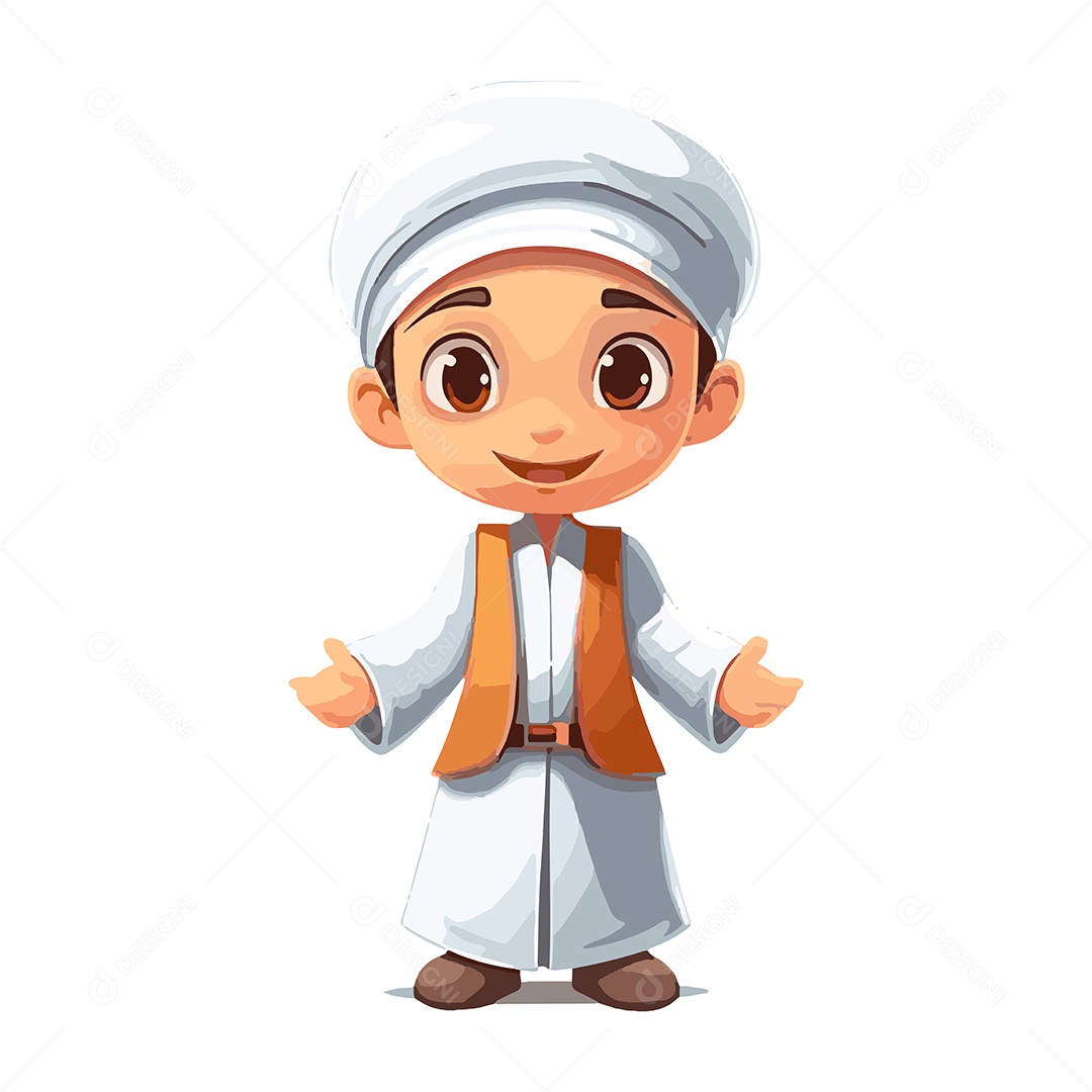 Criança Muçulmana Ilustração Vetor EPS