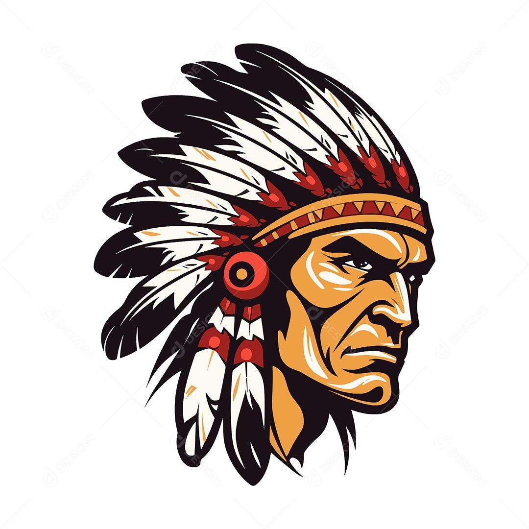Nativo Americano Ilustração Vetor EPS