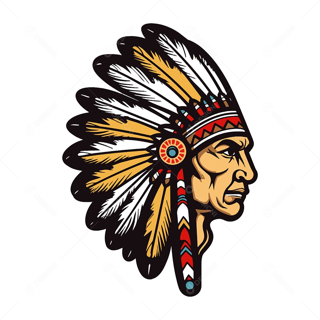 Nativo Americano Ilustração Vetor EPS