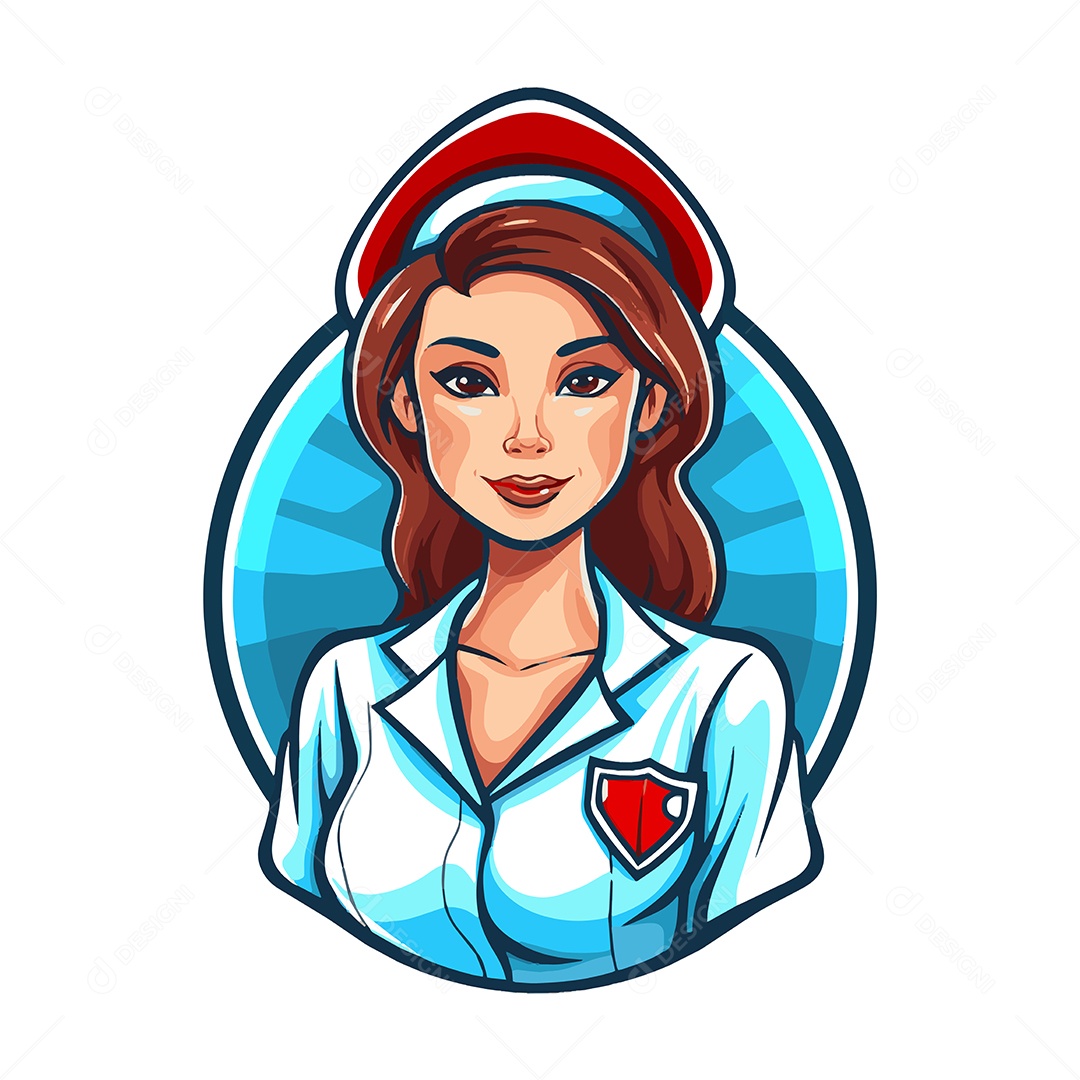 Enfermeira Ilustração Vetor EPS