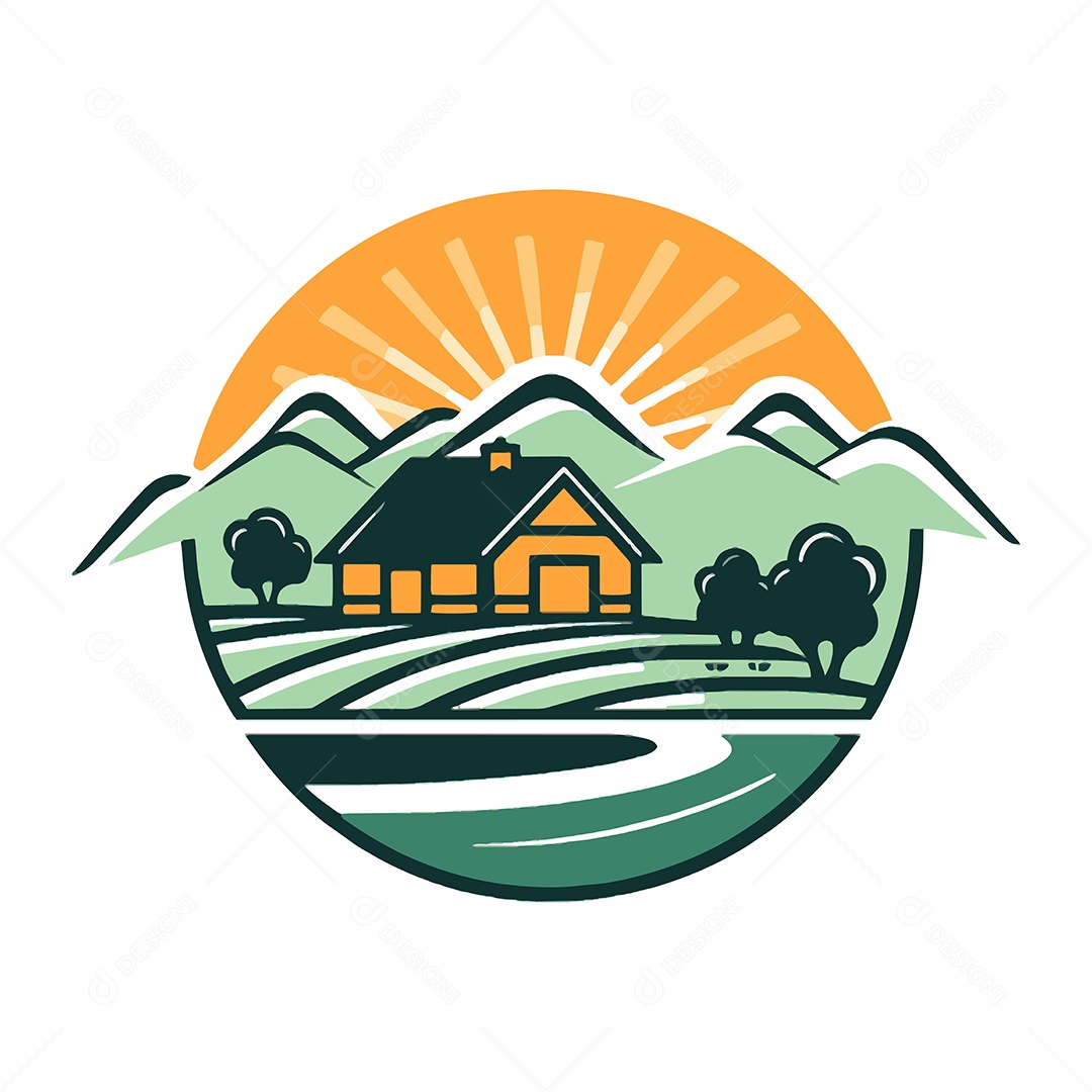 Ícone de Fazenda Ilustração Vetor EPS