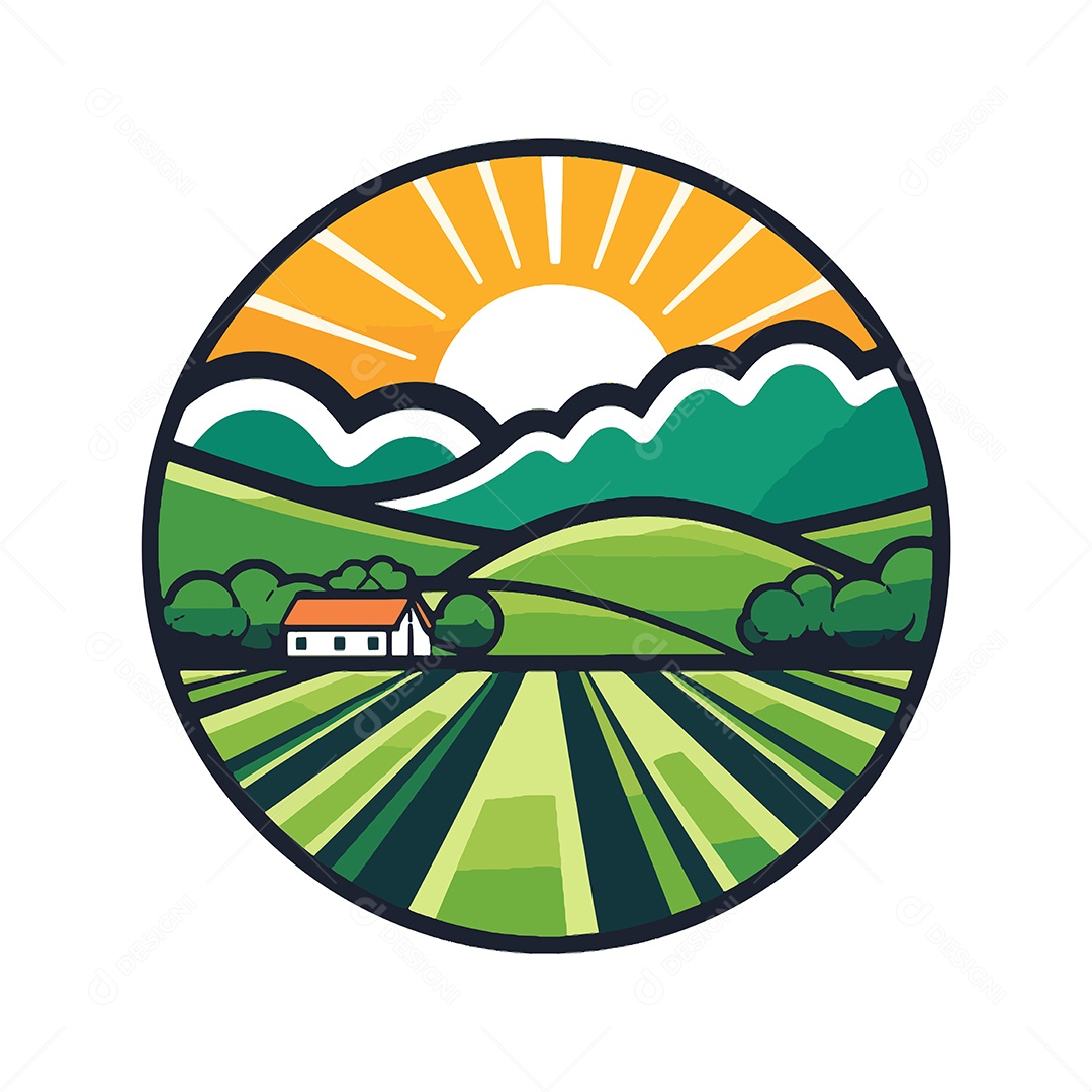 Ícone de Fazenda Ilustração Vetor EPS