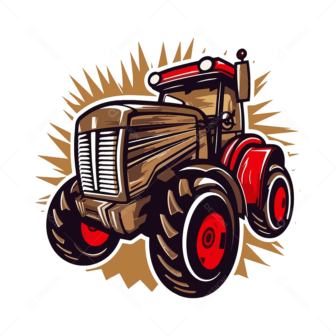 Trator Ilustração Vetor EPS