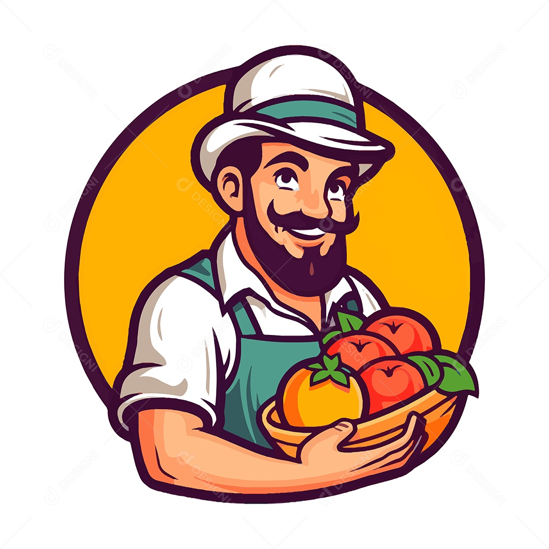 Vendedor de Vegetais Ilustração Vetor EPS