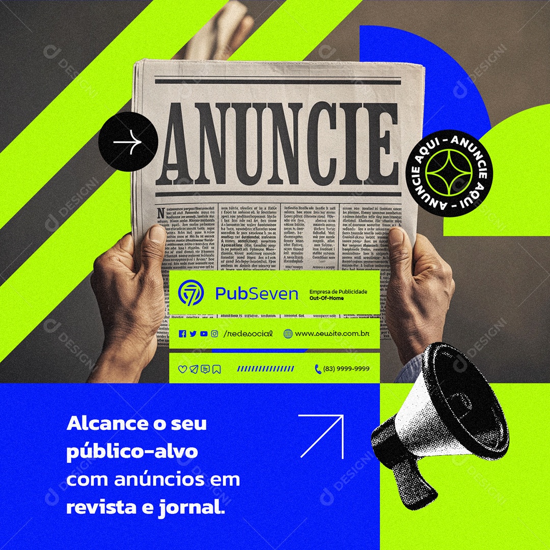 Empresa de Publicidade Anuncie Alcance o Seu Público Alvo Social Media PSD Editável