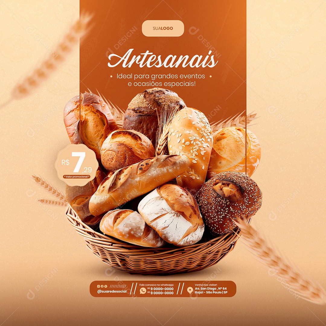 Feed Artesanais Ideal para Grandes Eventos Social Media PSD Editável