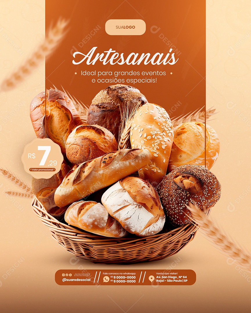 Artesanais Ideal para Grandes Eventos Social Media PSD Editável