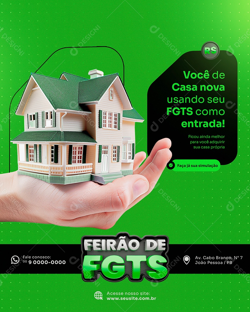 Você de Casa Nova Usando seu FGTS como Entrada Social Media PSD Editável