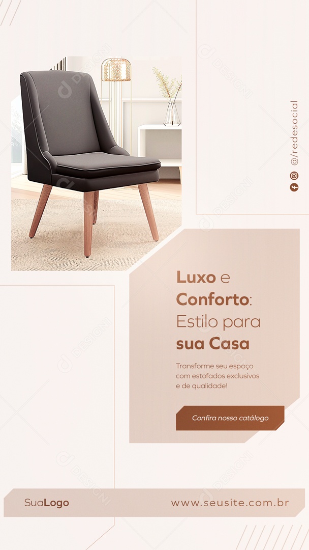 Story Luxo e Conforto Estilo para sua Casa Social Media PSD Editável