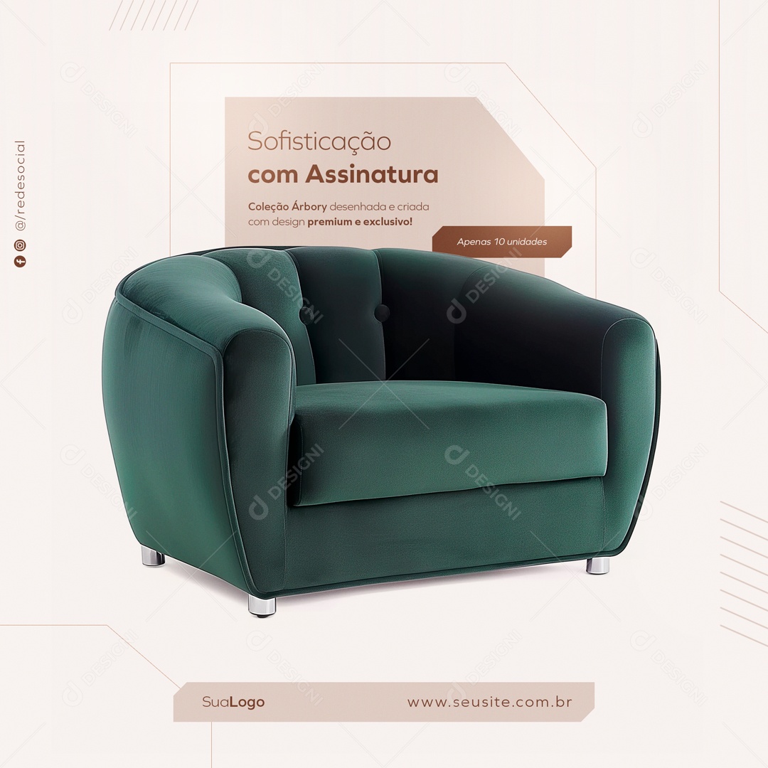 Feed Satisfação com Assinatura Coleção Árbory Social Media PSD Editável