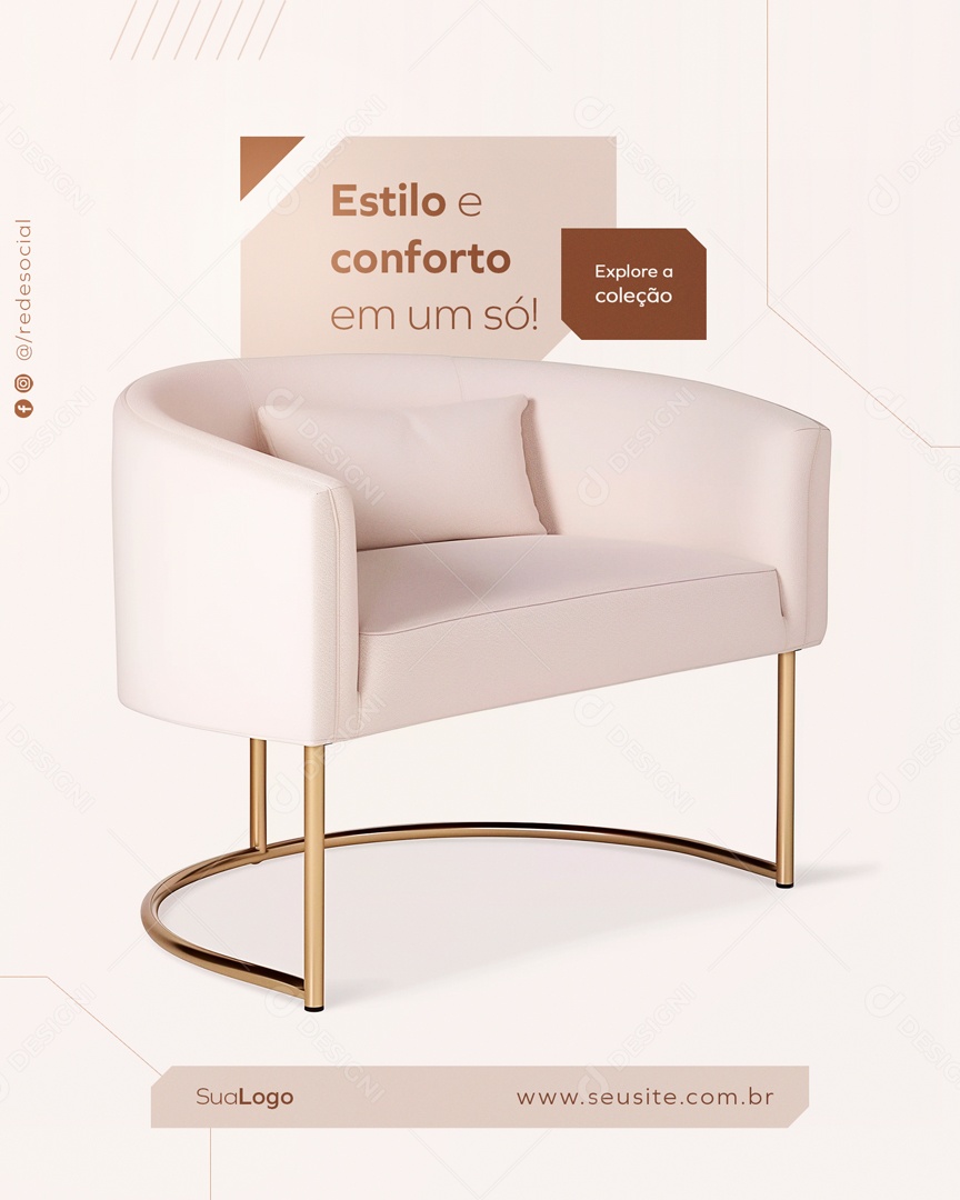 Estilo e Conforto em um só Social Media PSD Editável