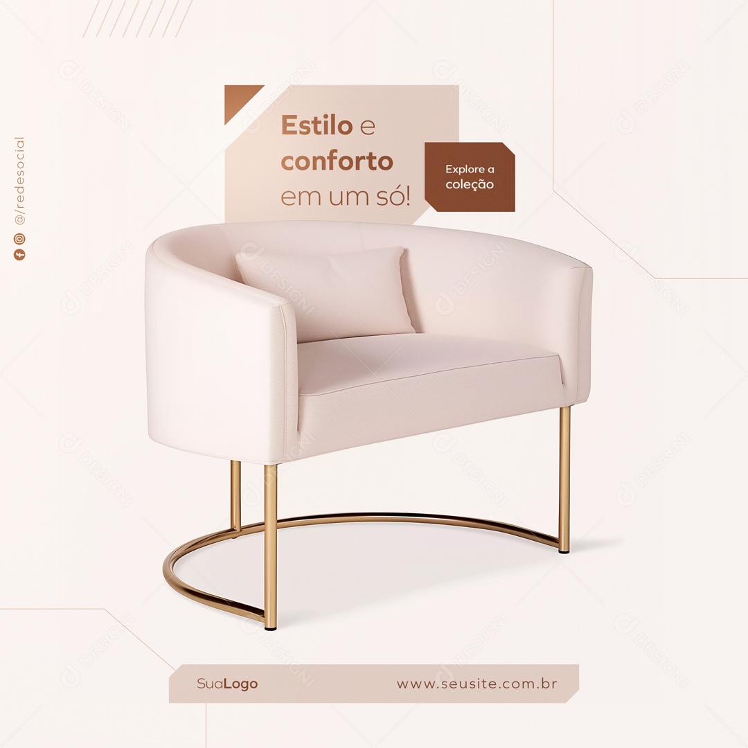 Feed Estilo e Conforto em um só Social Media PSD Editável