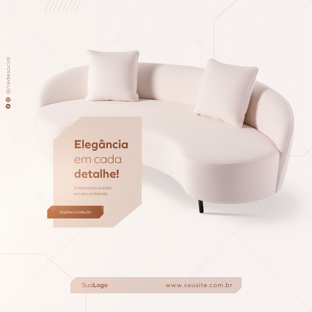 Feed Elegância em Cada Detalhe Social Media PSD Editável