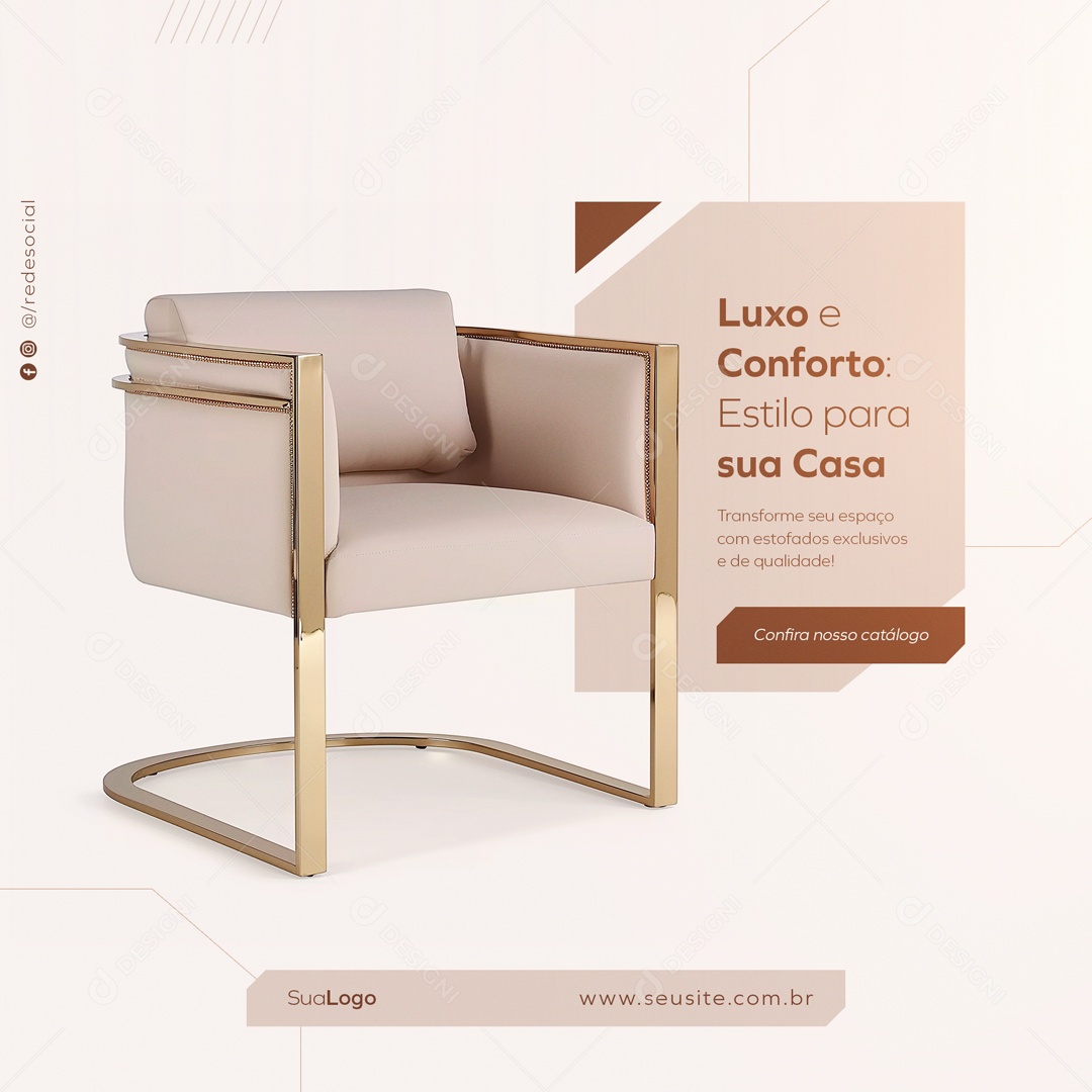 Feed Luxo e Conforto Social Media PSD Editável