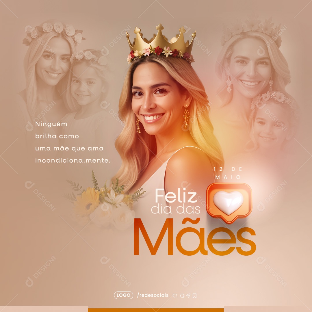 Feliz Dia das Mães 12 de Maio Social Media PSD Editável