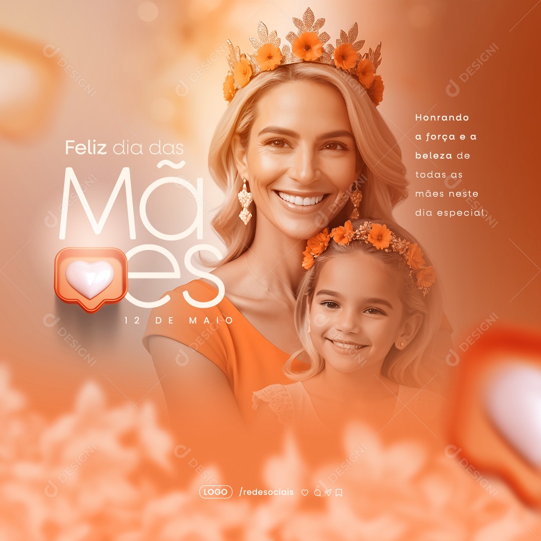 Mother's Day May 12th Honoring the Strength and Beauty of All Social Media PSD Editable