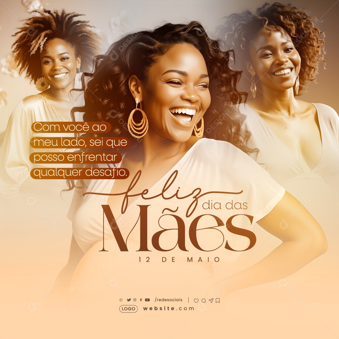 Dia das Mães 12 de Maio com Você ao meu Lado Social Media PSD Editável
