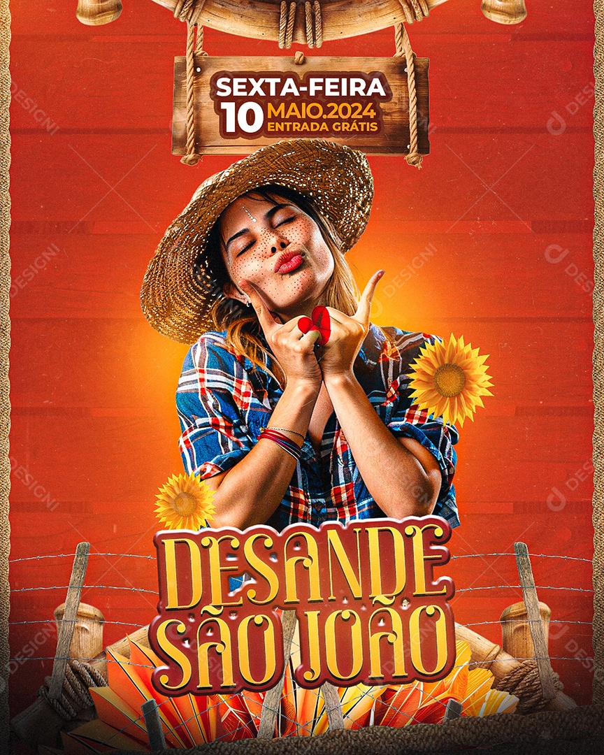 Flyer Desande São João Social Media PSD Editável