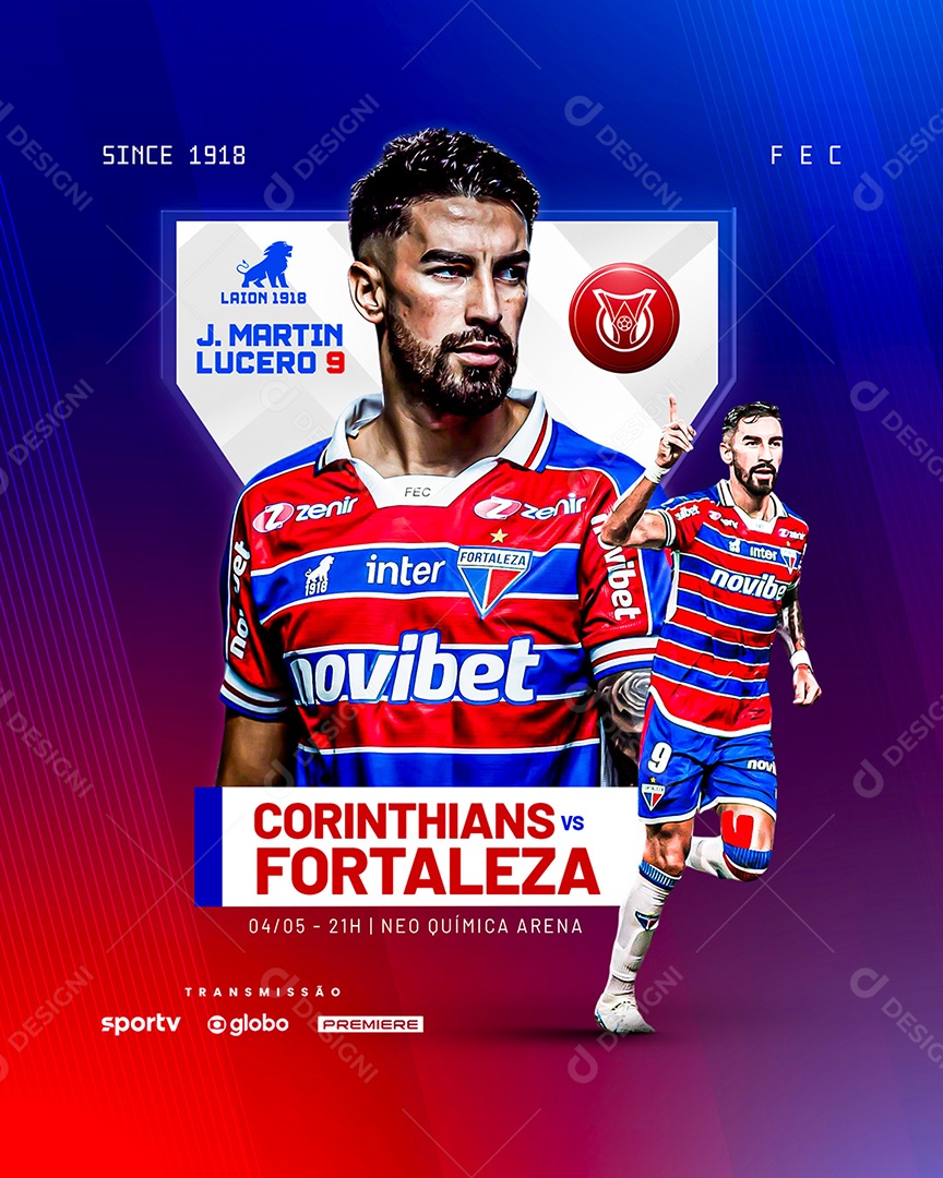 Futebol  Corinthians X Forteleza Social Media PSD Editável