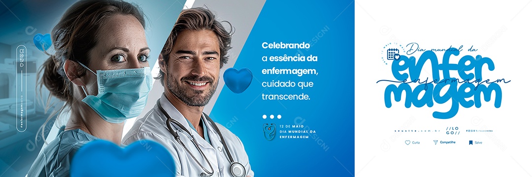 Carrossel Dia Mundial Da Enfermagem 12 De Maio Social Media PSD Editável