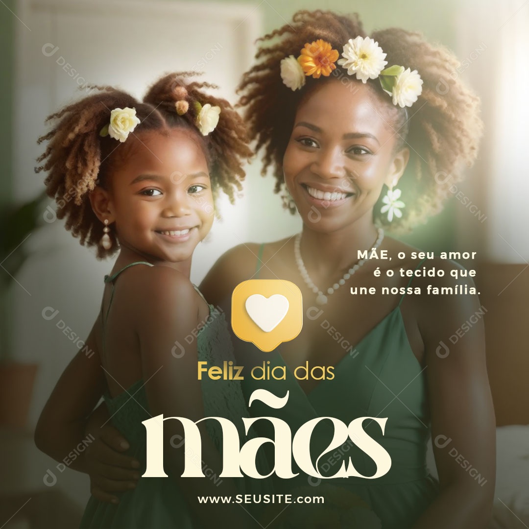 Dia das Mães 12 de Maio Mãe o seu Amor é o Tecido que une nossa Família Social Media PSD Editável