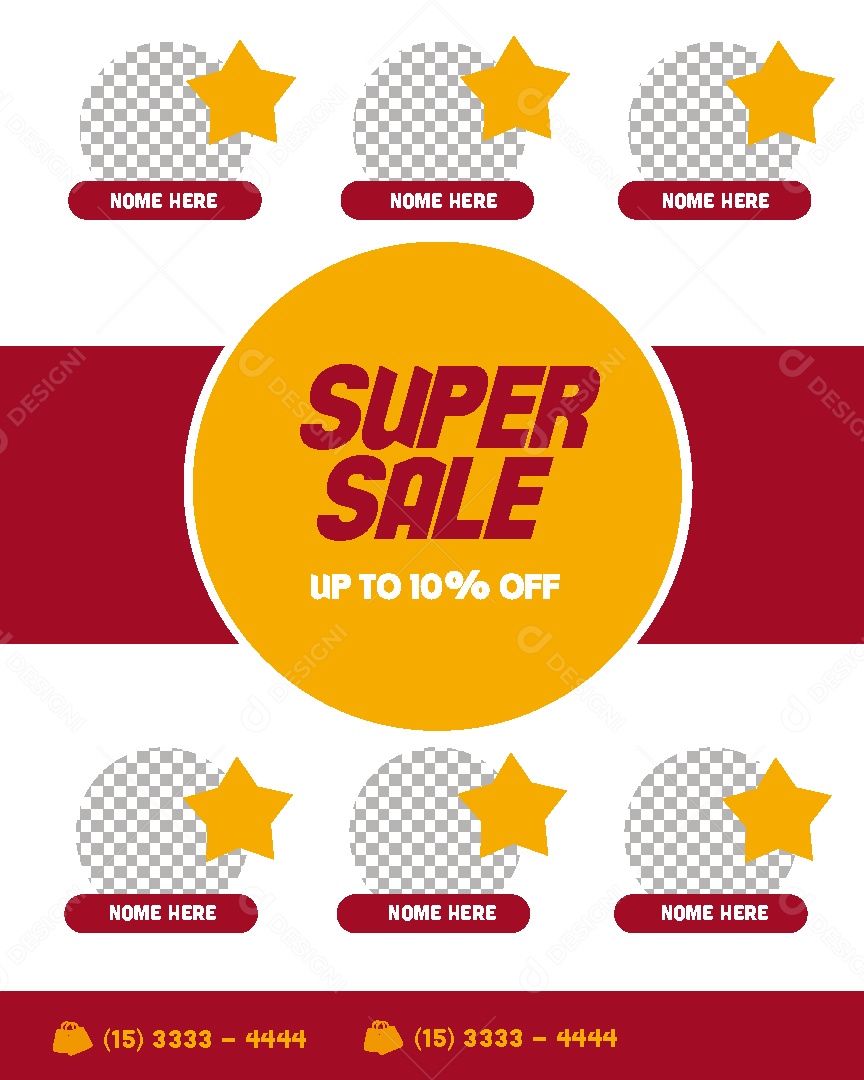 Modelo de Encarte com Desconto de 10 % Vetor EPS